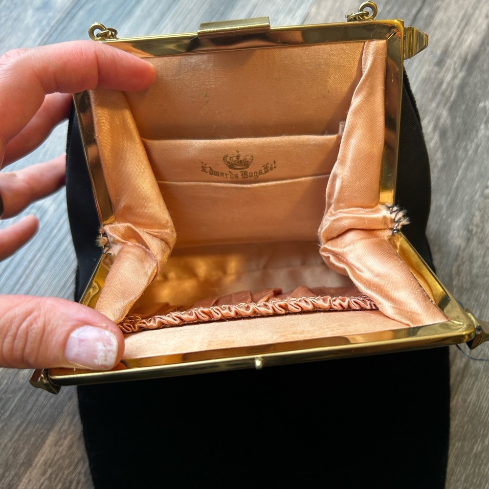 Rare Vintage 1950s Edwards Bag, Convertible Gold and Black Evening Purse - Picture 8 of 16